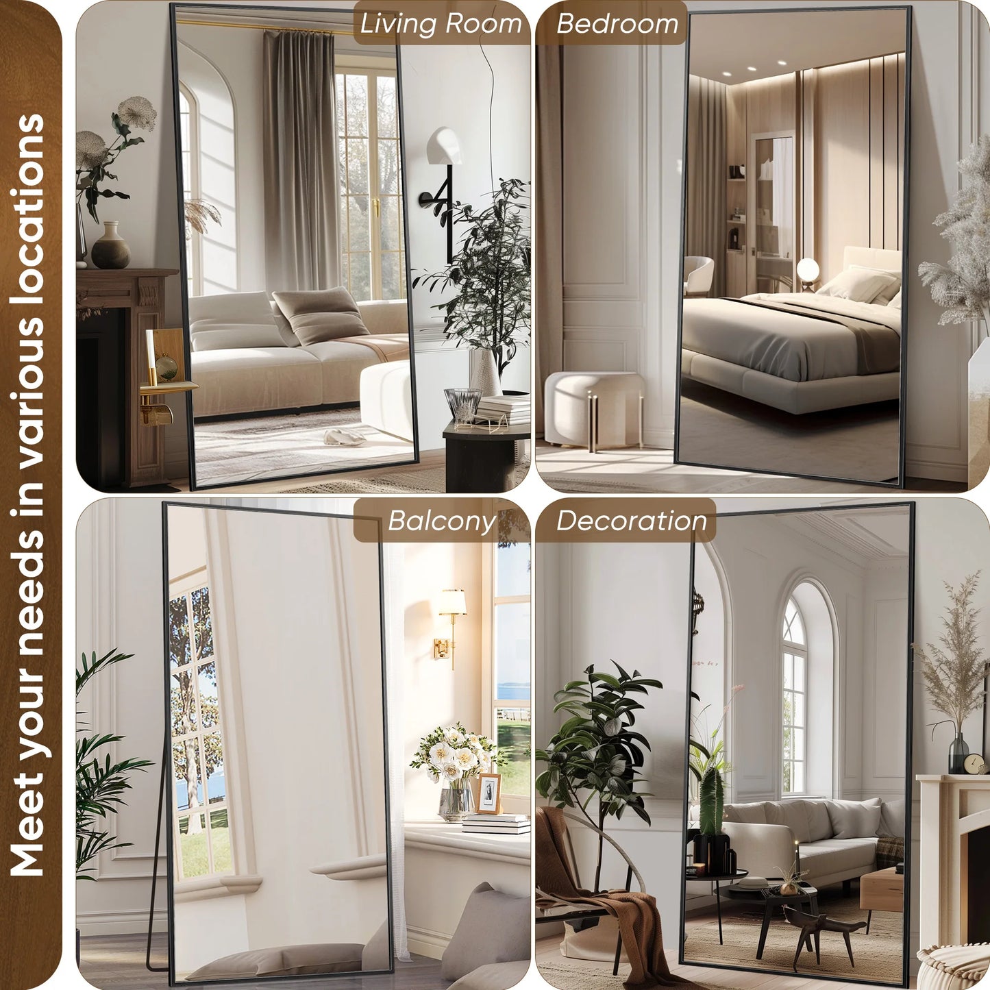 Antok Floor Mirror With Stand For Bedroom And Living Room