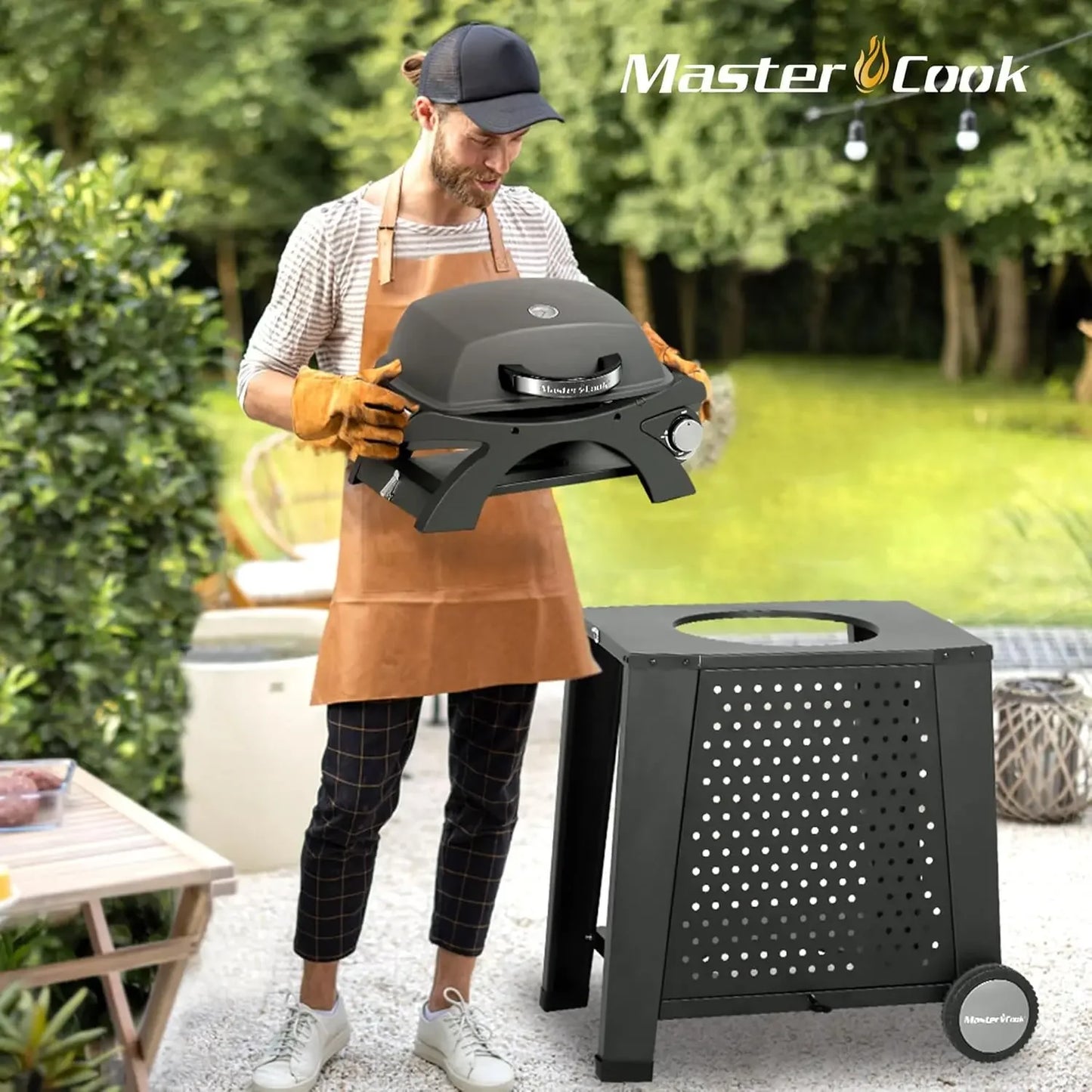 Propane Gas Grill Portable Tabletop BBQ With Cart For Patio Camping Travel