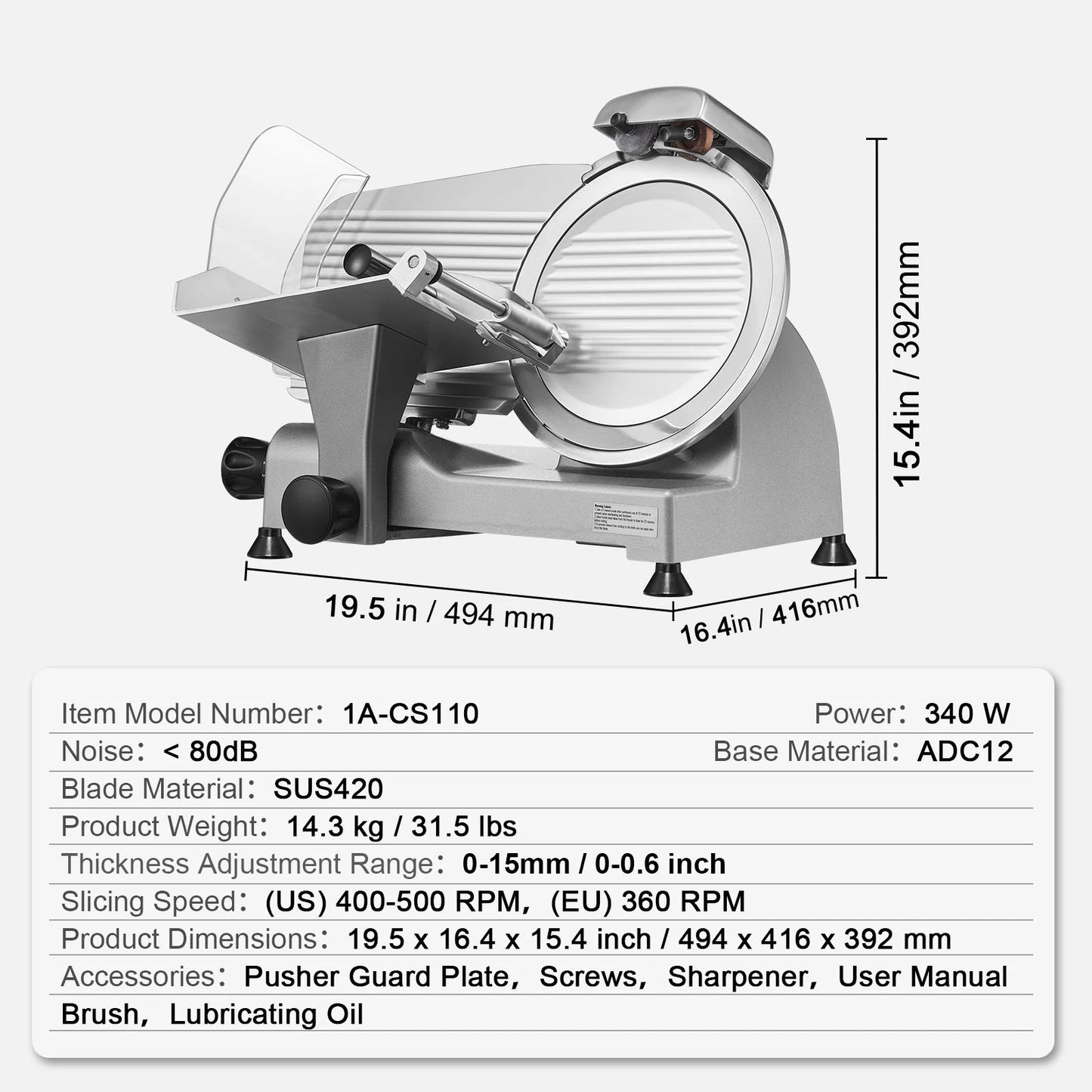 SucceBuy Electric Meat Slicer For Deli Meats And Cheese