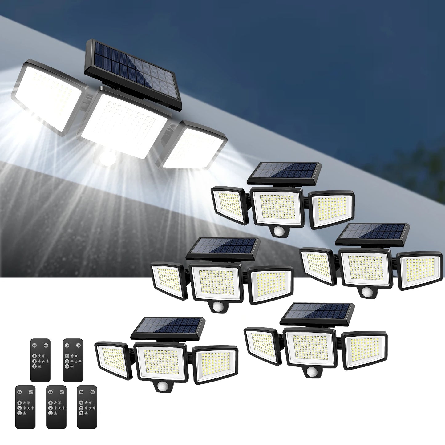 SZRSTH Three Head Outdoor Waterproof Solar Light With Motion Sensor