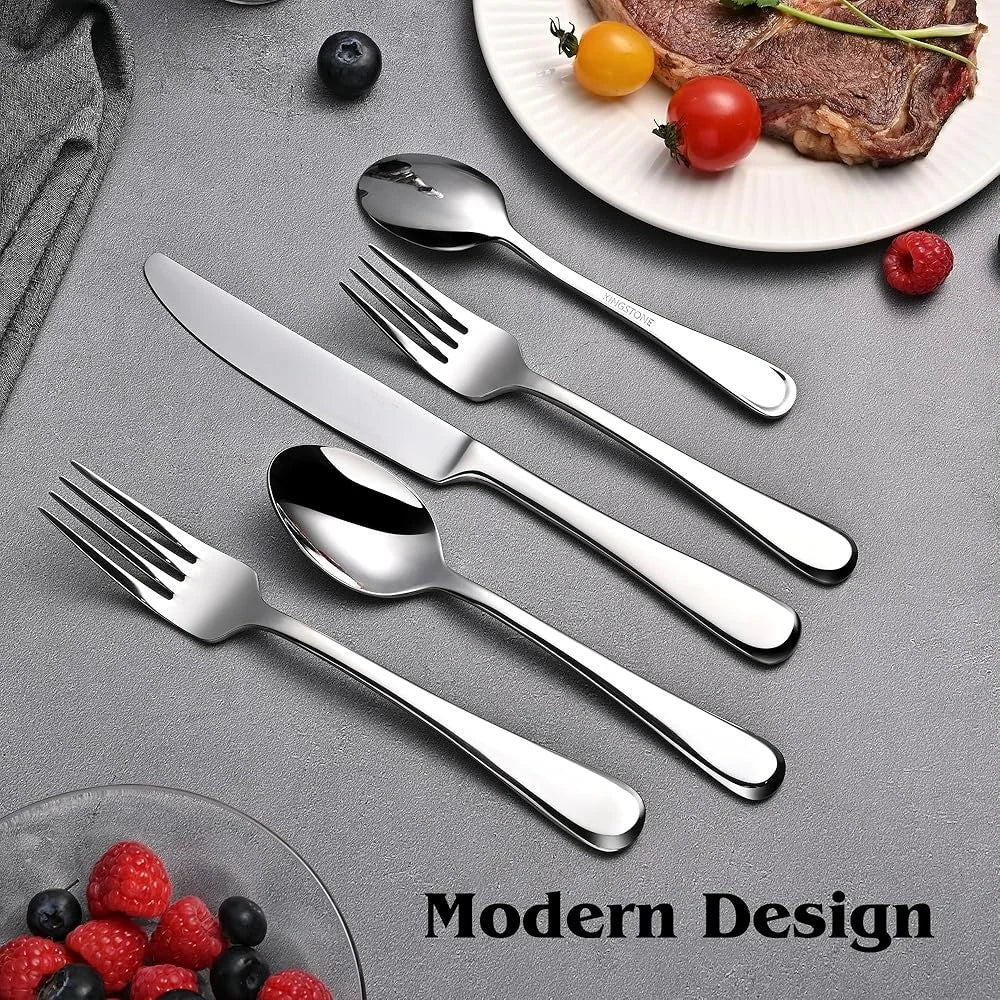 XMSJ Stainless Steel Flatware Set Mirror Polished Dishwasher Safe