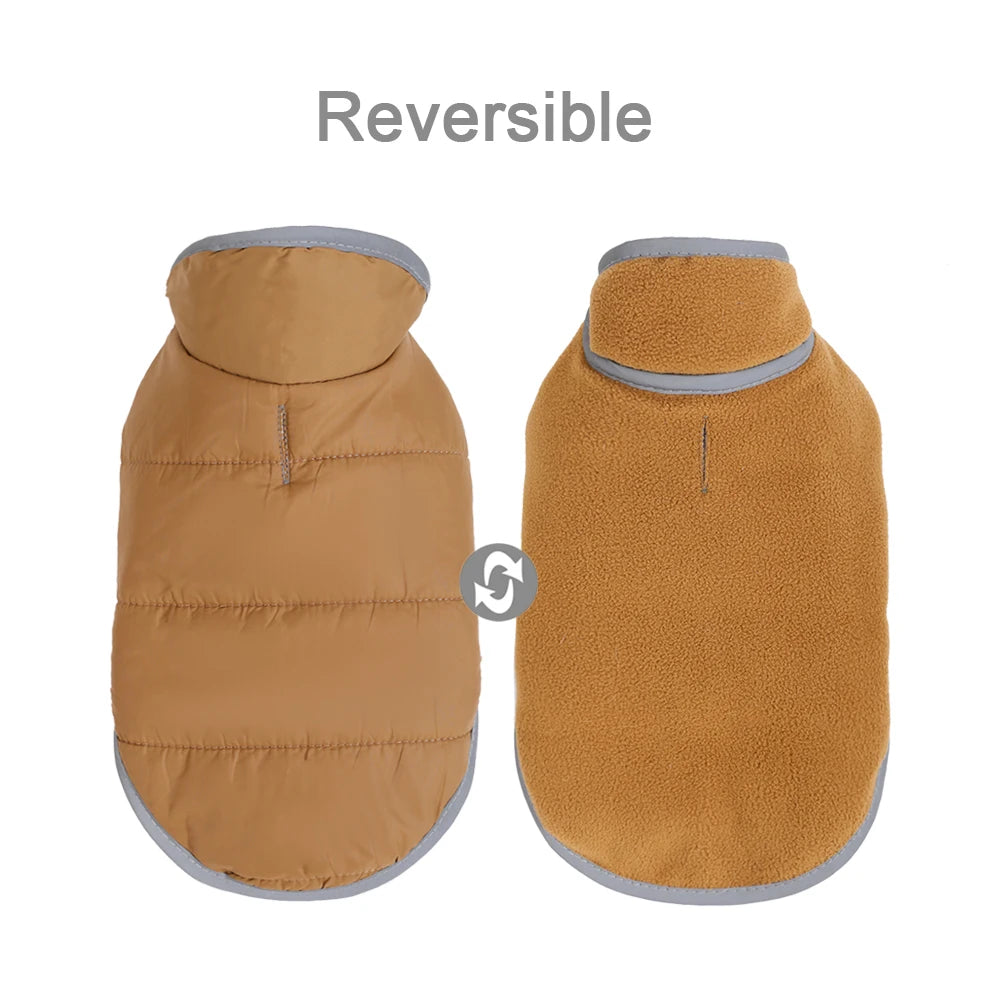 Holapet Reversible Reflective Warm Fleece Dog Coat For Small Dogs Yorkie Pug Chihuahua French Bulldog