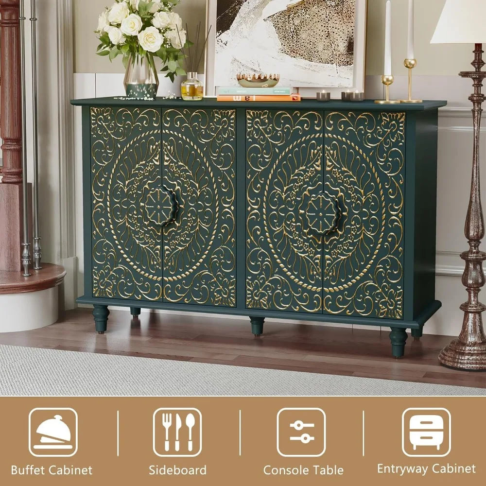 Corner Pantry Cabinet With Barn Doors And Shelves For Storage