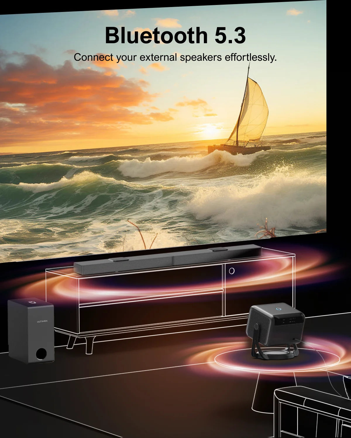 ULTIMEA 1080P Full HD Portable Projector With 4K Support