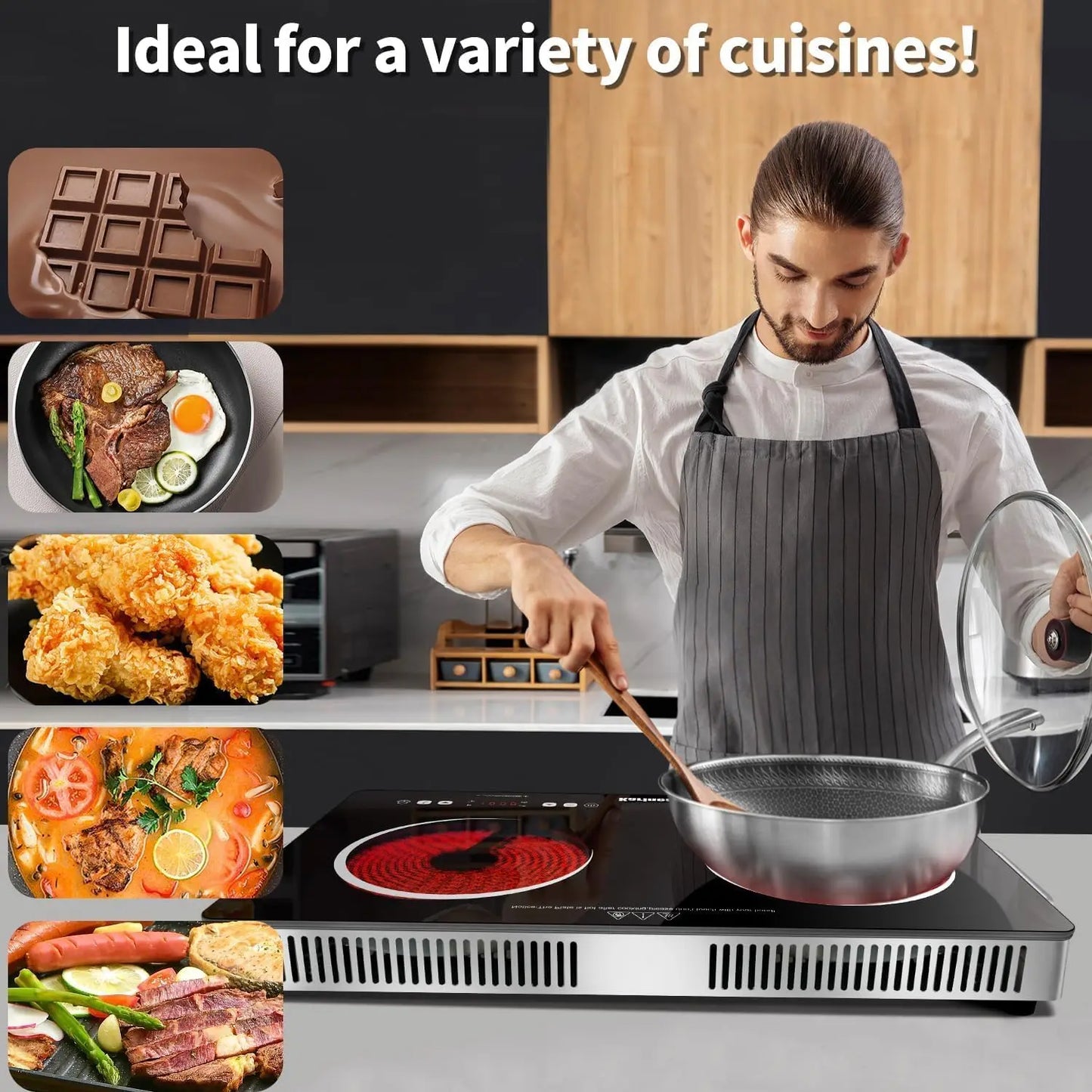 Karinear Ceramic Hob Dual Zone 3200W With Safety Lock