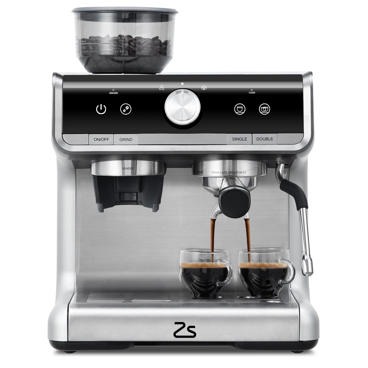 Acekool Espresso Machine With IndustrialStrength Burr Grinder And Premium Frother