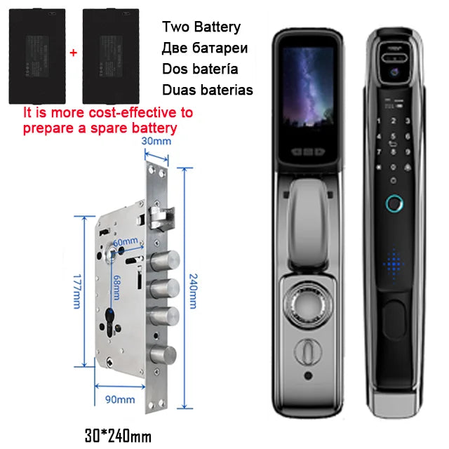 YKESDL WiFi Face Recognition Smart Door Lock With Camera