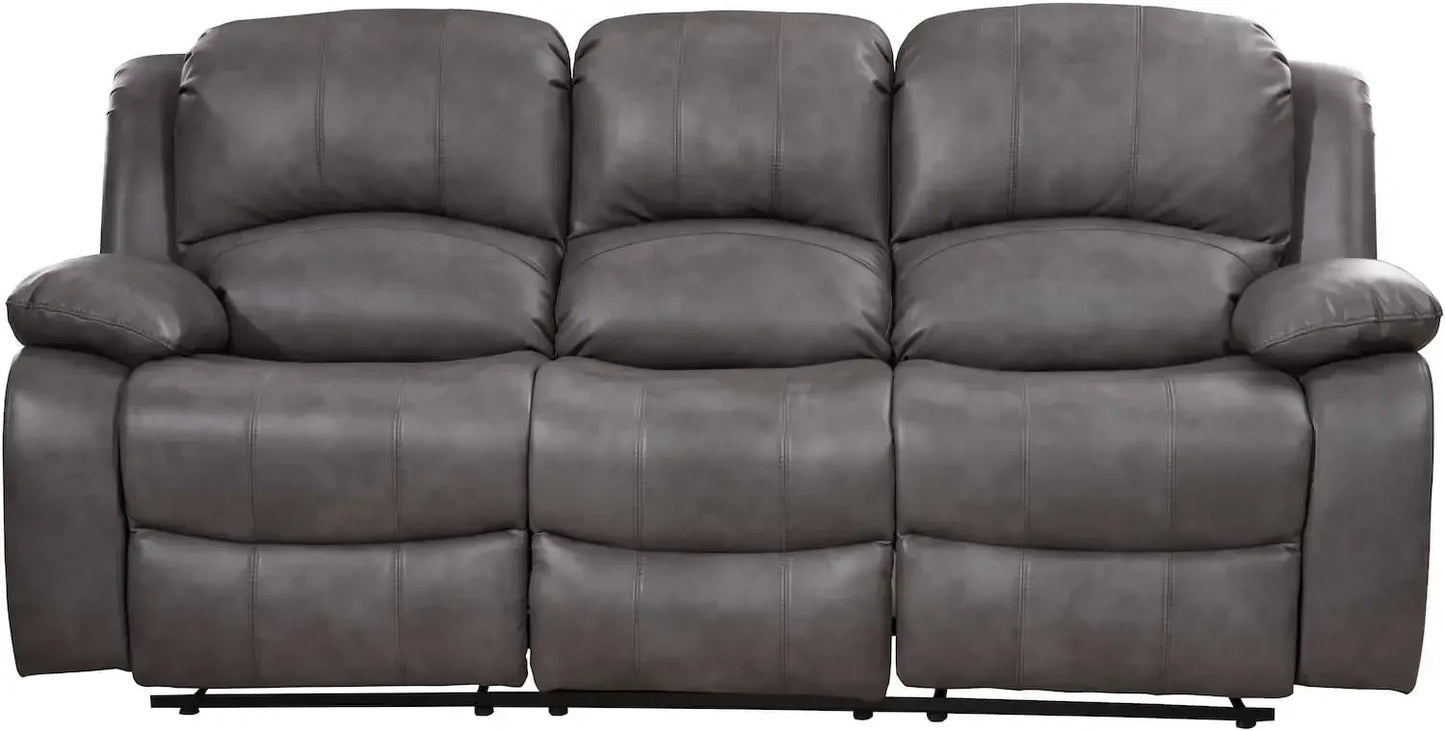 2 Piece Leather Air Reclining Sofa Loveseat Set