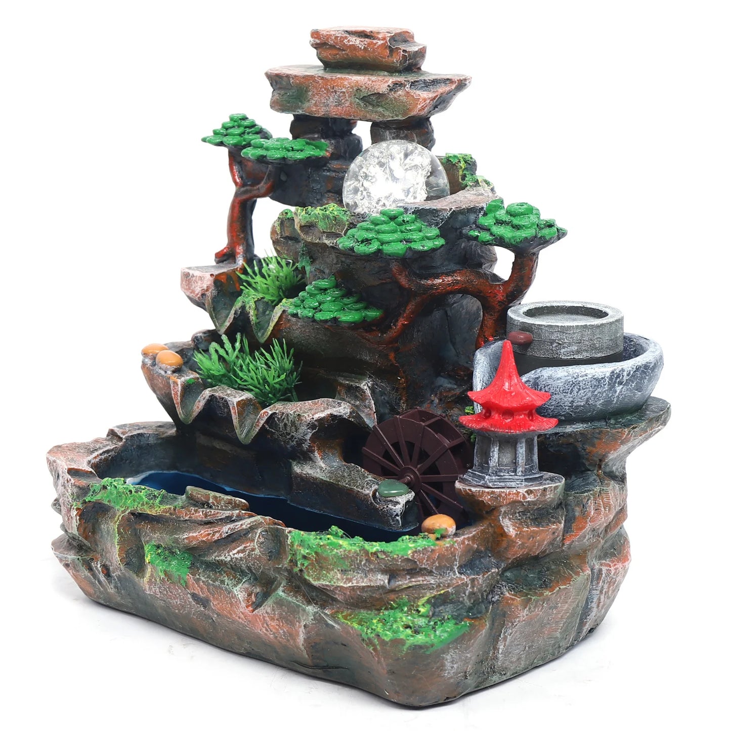 Hign-concerned Premium Resin Indoor Waterfall Fountain Tabletop Decor With MistFlow