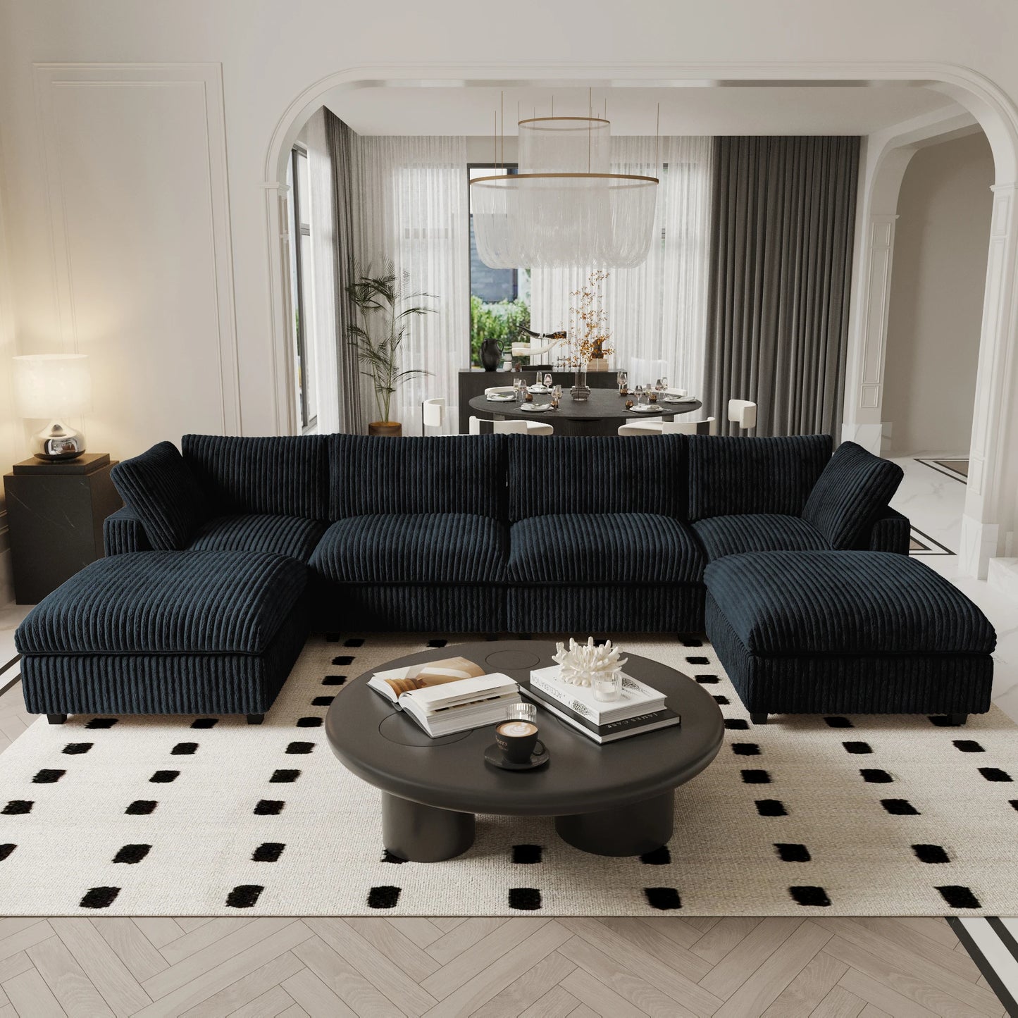 Sdorens Cloud U Shaped Sectional Couch With Ottoman