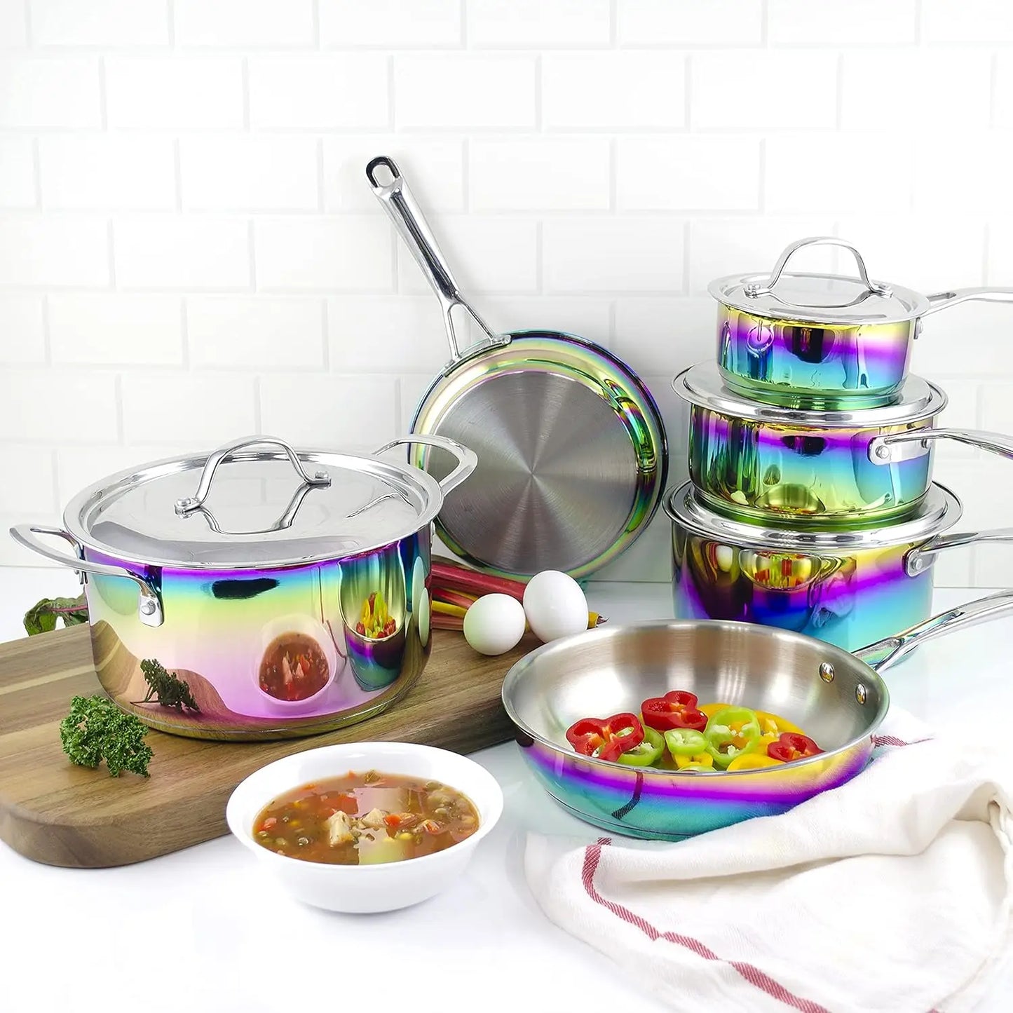 Magical Kitchen Collection Cookware Set Stainless Steel And Titanium