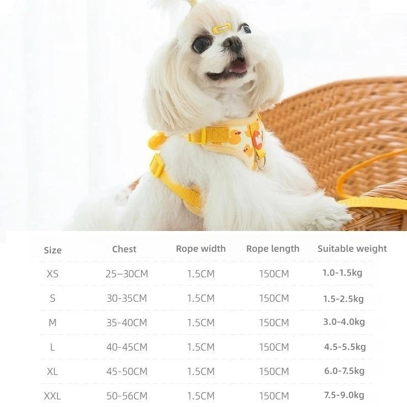 Guangdong Cartoon Duck Dog Harness And Leash Set For Pets