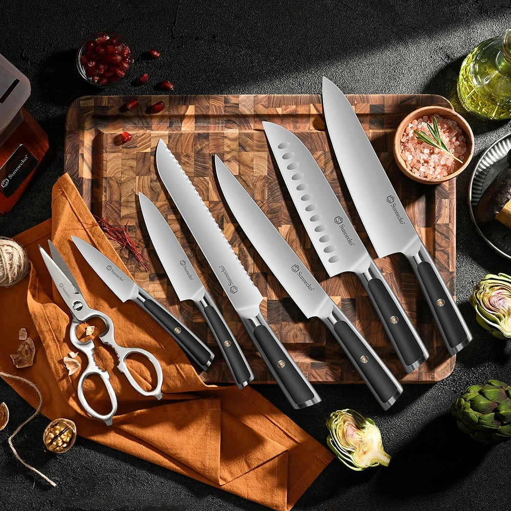 Sunnecko 6 Piece Kitchen Knife Set Stainless Steel