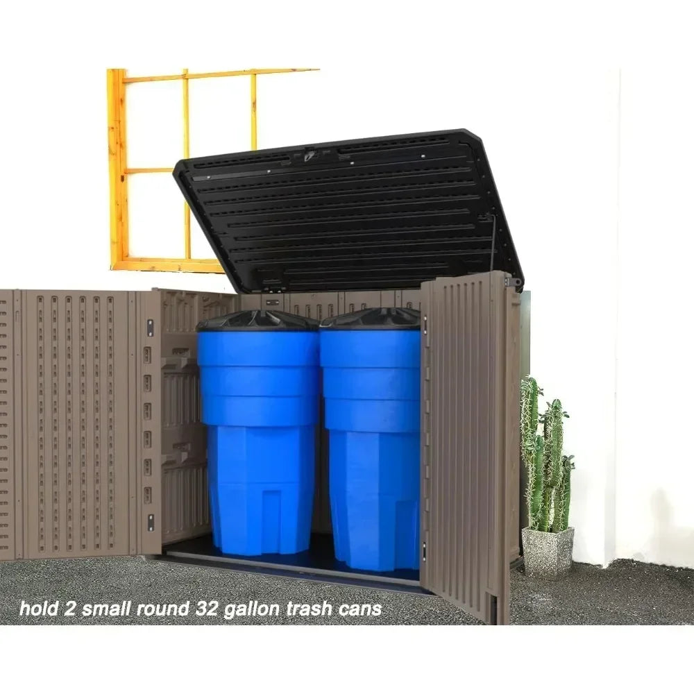 XMSJ Resin Outdoor Storage Cabinet Waterproof For Garden Backyard Home Pool Weather Resistant