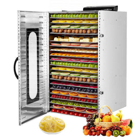 SHICUO Commercial Food Dehydrator 20 Tray 1500W Stainless Steel