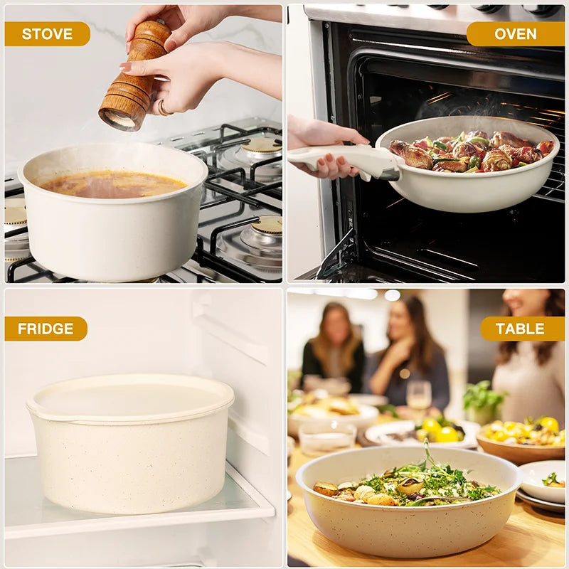 Astercook 21 Piece Nonstick Ceramic Cookware Set With Sensor Handles