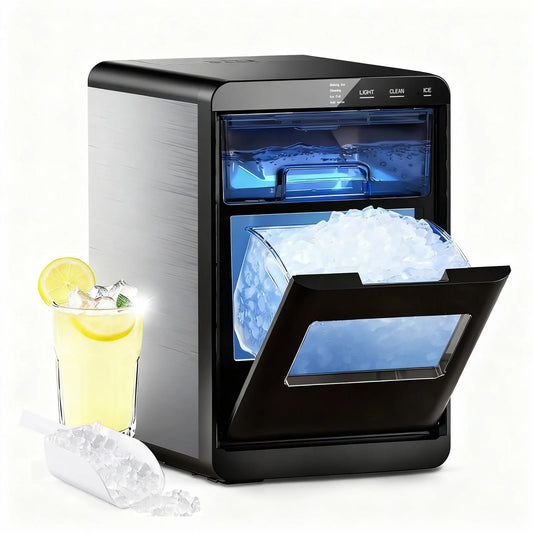 SHICUO Nugget Ice Maker Countertop Self Cleaning Pellet Ice Machine