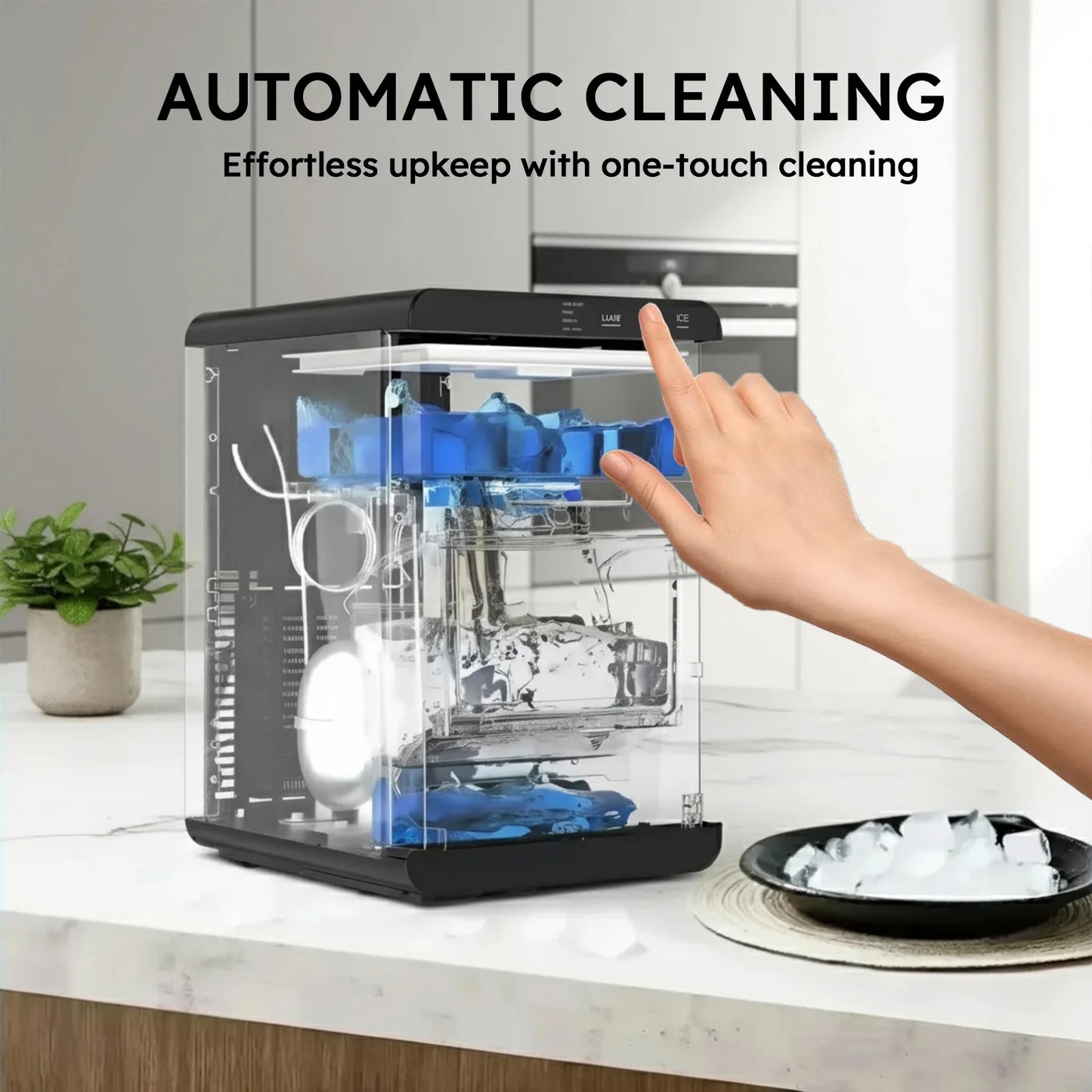 SHICUO Nugget Ice Maker Countertop Self Cleaning Pellet Ice Machine