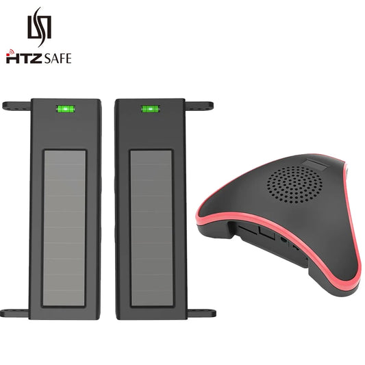 HTZSAFE Solar Beam Sensor Driveway Alarm System With 400m Wireless Range And 60m Sensor Range
