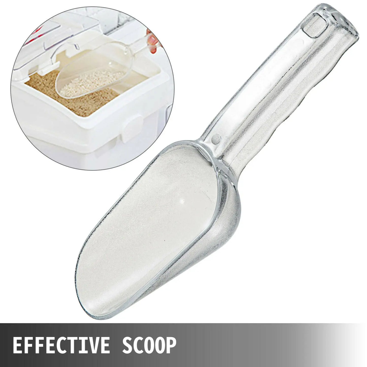 SucceBuy 25L Dry Ingredient Storage Bin with Scoop Caster Dustproof Rice Flour Soybeans for Restaurant Kitchen Commercial