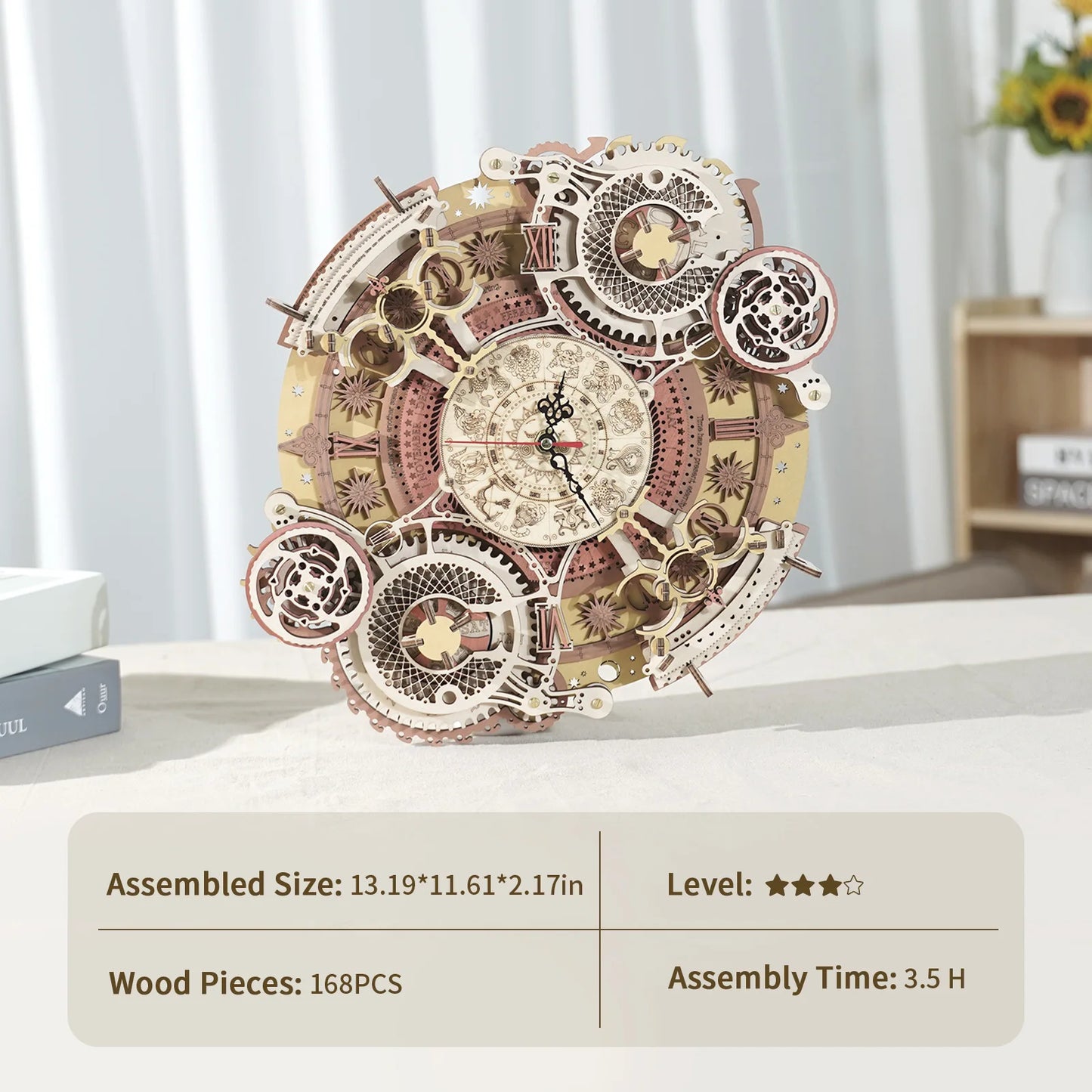 Robotime Steampunk Clock Kit 3D Wooden Puzzle DIY Wall Clock