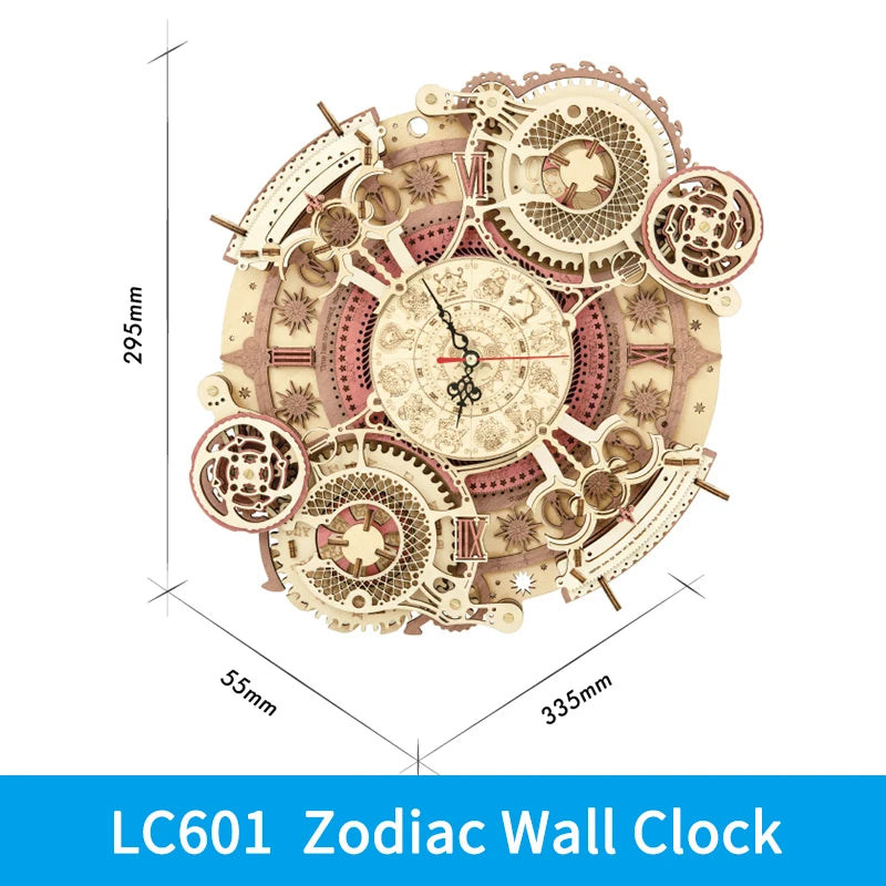 Robotime Steampunk Clock Kit 3D Wooden Puzzle DIY Wall Clock