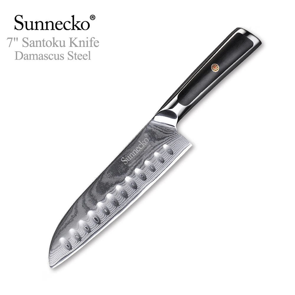 Sunnecko VG10 Damascus Steel Japanese Chef Knife Set