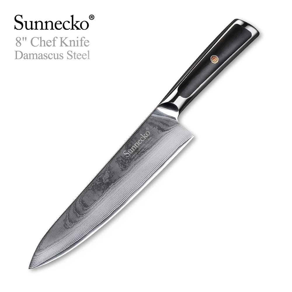 Sunnecko VG10 Damascus Steel Japanese Chef Knife Set