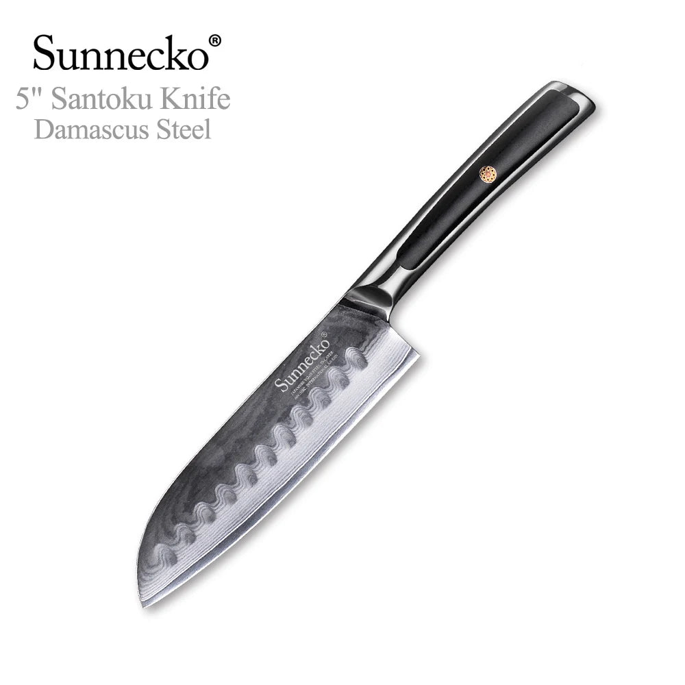 Sunnecko VG10 Damascus Steel Japanese Chef Knife Set