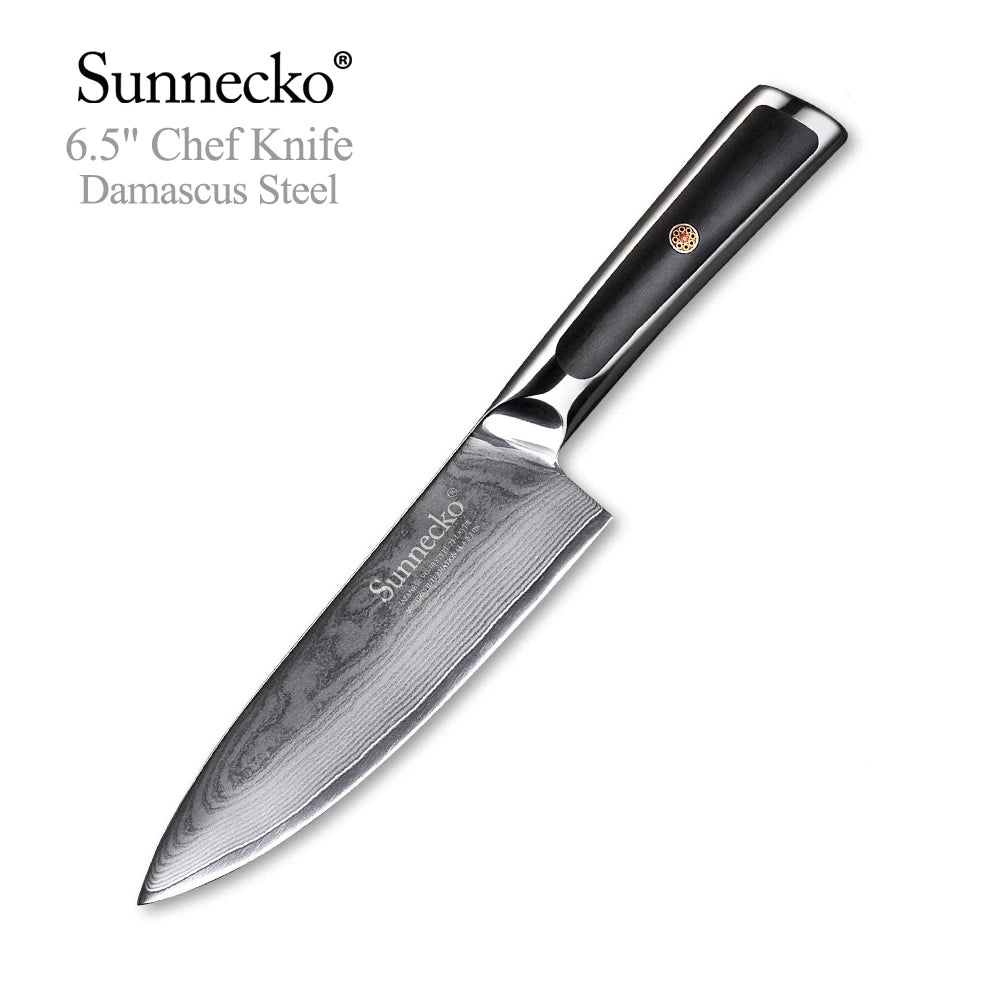 Sunnecko VG10 Damascus Steel Japanese Chef Knife Set