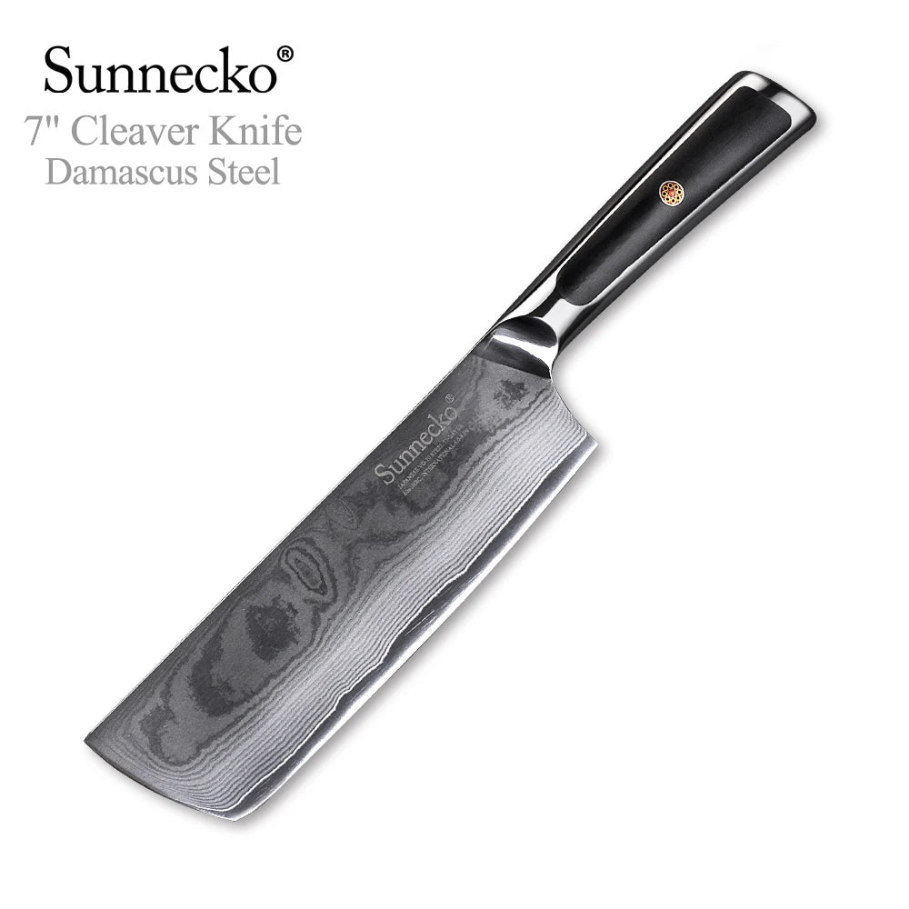 Sunnecko VG10 Damascus Steel Japanese Chef Knife Set