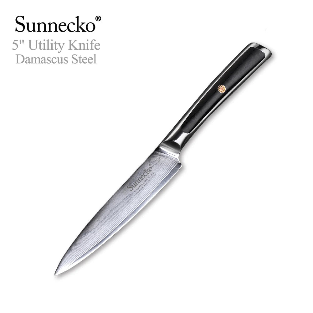 Sunnecko VG10 Damascus Steel Japanese Chef Knife Set