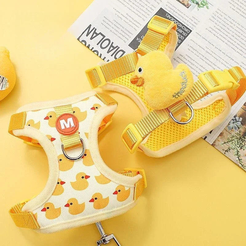 Guangdong Cartoon Duck Dog Harness And Leash Set For Pets