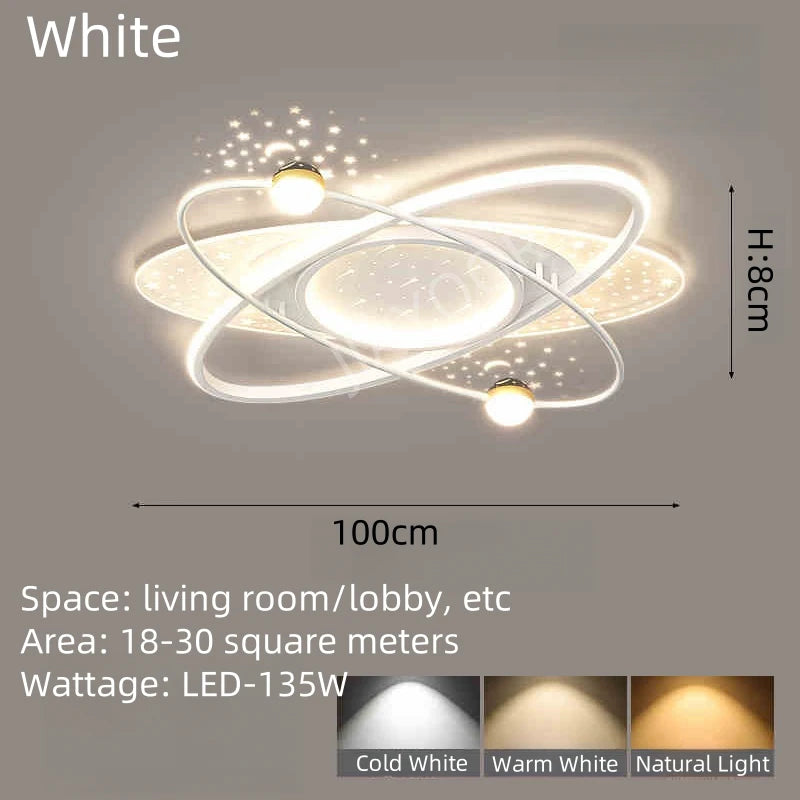 YZFCR Modern LED Chandelier Light Starry Sky Indoor Pendant
