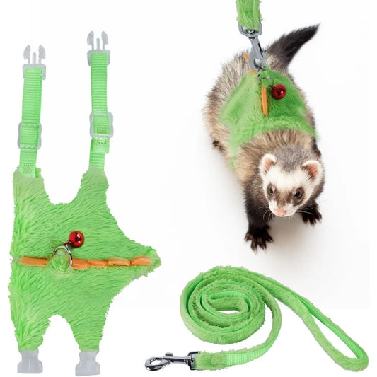 Hign-concerned Chemical Ferret Harness And Leash Set With Bell