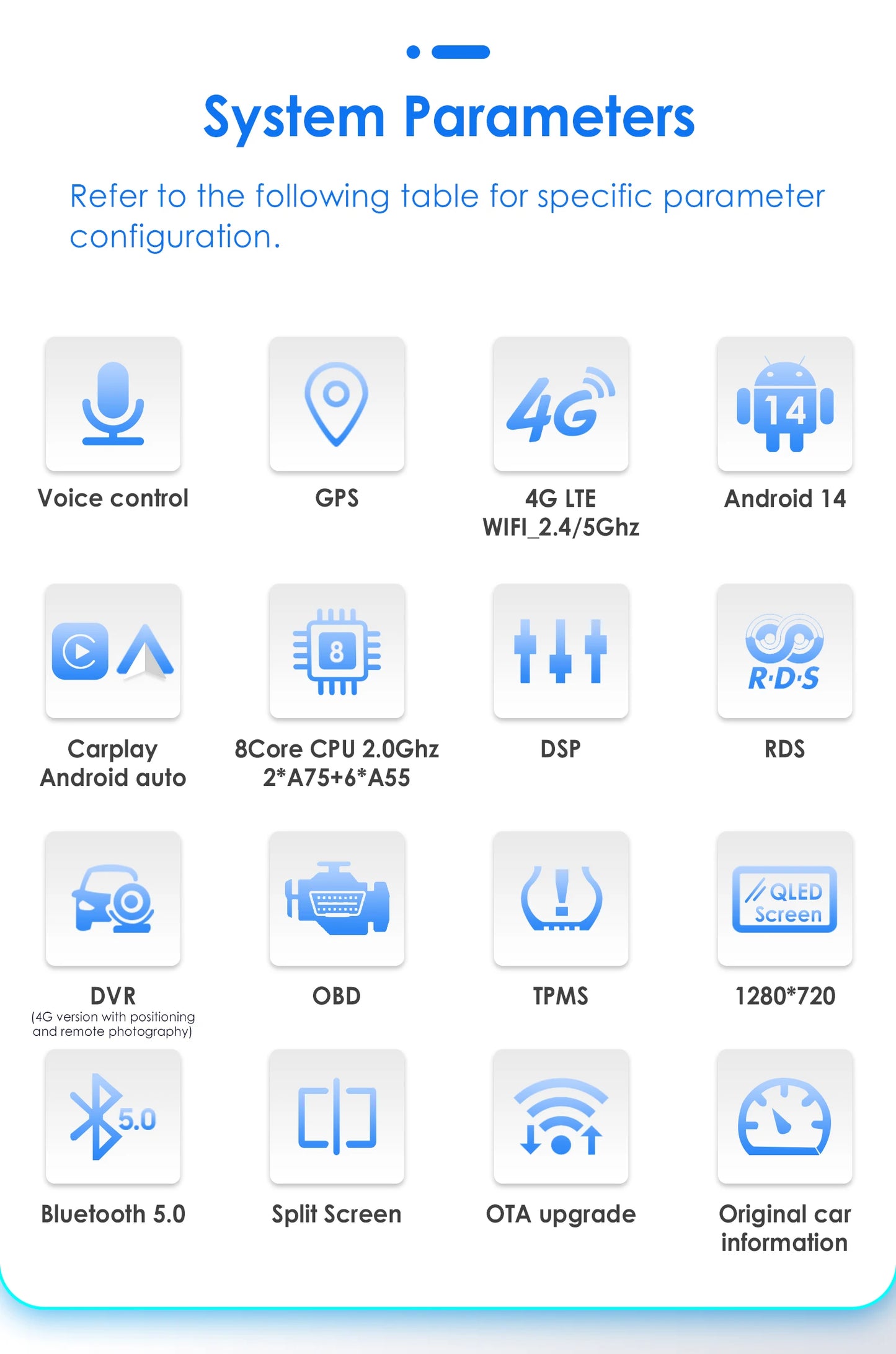 Hizpo 1 Din Car Radio Multimedia Player Detachable Panel 10.33" Wireless Carplay Android 360° Rotatable Universal Stereo GPS BT