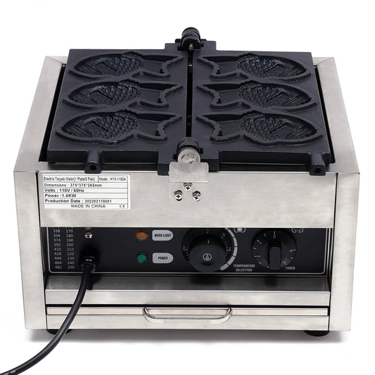 Sweetmile Commercial Taiyaki Maker Fish Type Waffle Machine Japanese Taiyaki Making Machine Non-stick Waffle Maker