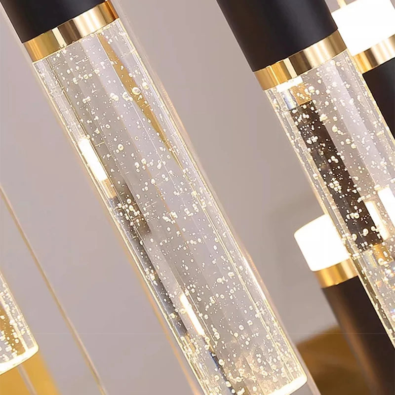 Savenmade Crystal Staircase Pendant Chandelier for Living Room Lighting