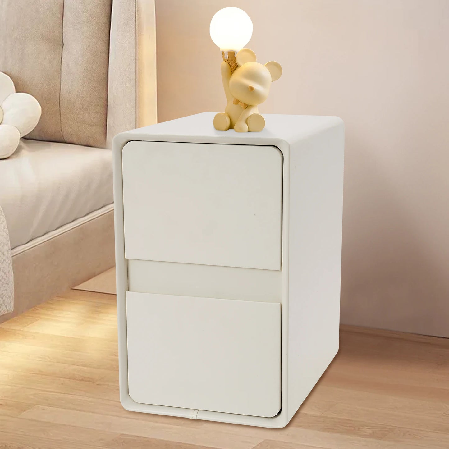 Nightstand Bedside Table Side Table with 2 Drawers Storage Cabinet for the Bedroom 40*30*48cm