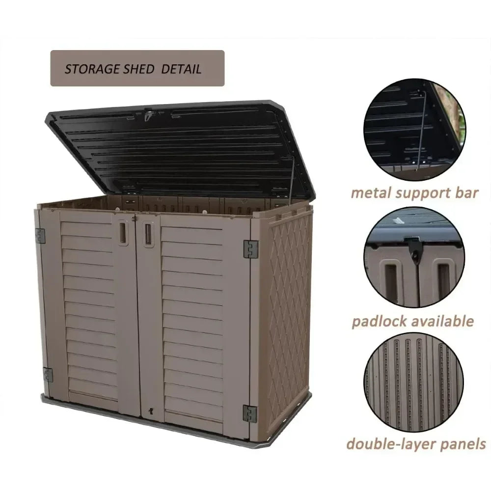 XMSJ Resin Outdoor Storage Cabinet Waterproof For Garden Backyard Home Pool Weather Resistant