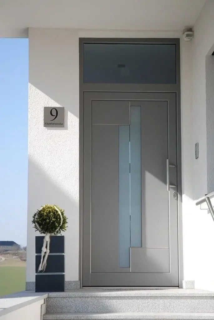 Charge Unit Aluminium Exterior Entrance Door With Tempered Glass For Villa Modern Security