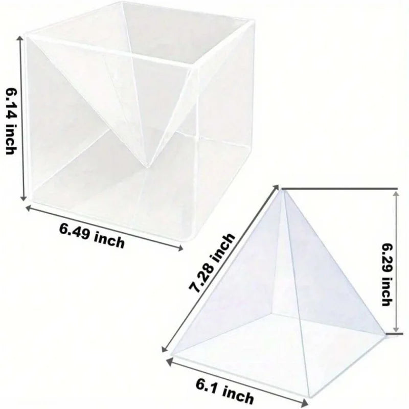 Hign-concerned Silicone Pyramid Molds For Resin 3 Pack Clear Inner Pyramid Molds