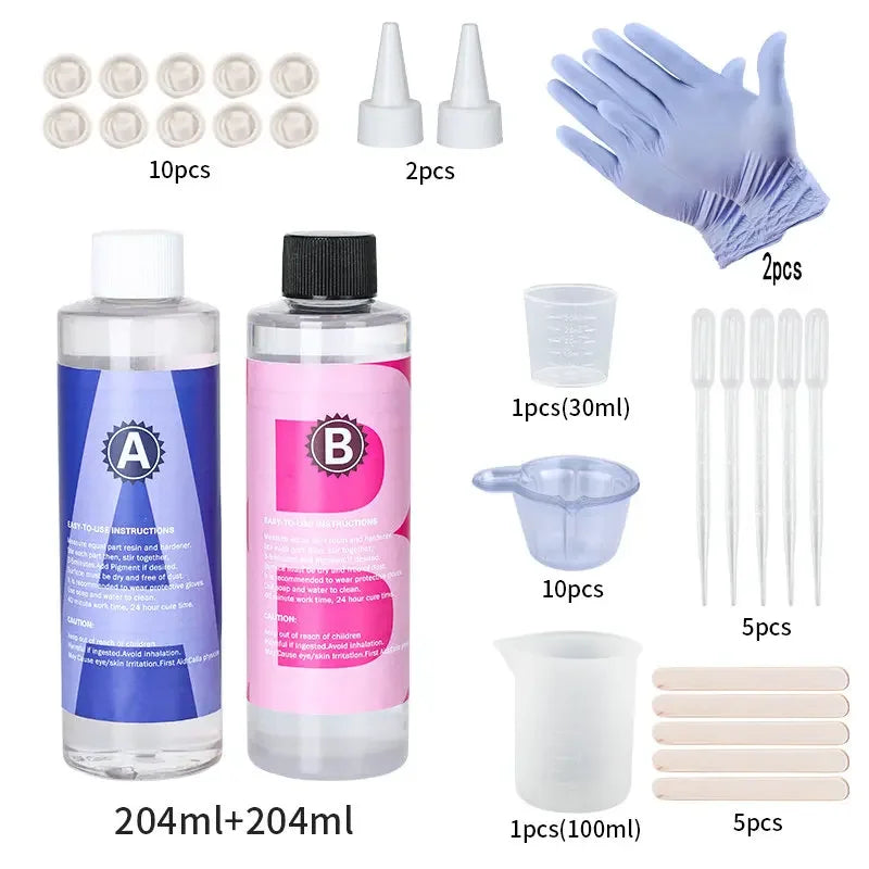 Crystal Clear Epoxy Resin Kit High Gloss For Coating And Casting Jewelry Making Projects