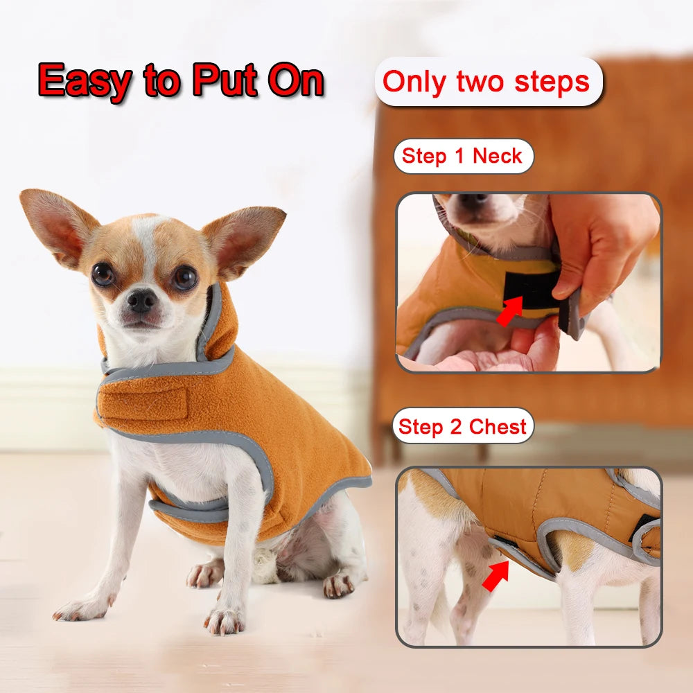 Holapet Reversible Reflective Ultrawarm Fleece Coat Jacket Weatherproof Performance