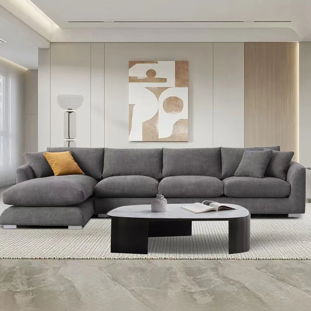 CN Guangdong Cloud Down Filled L Shaped Chaise Sofa