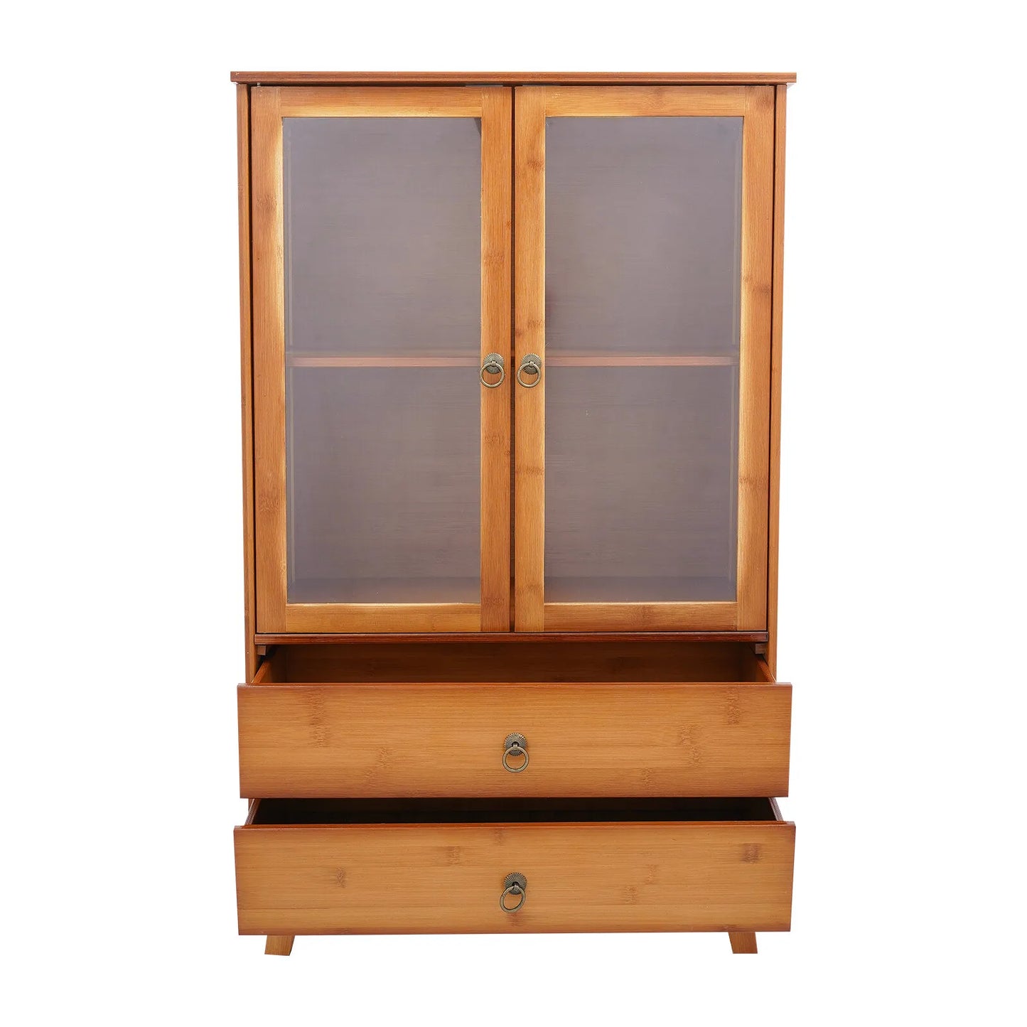 Bymaocar Vintage Style Bamboo Kitchen Storage Cabinet With Drawers
