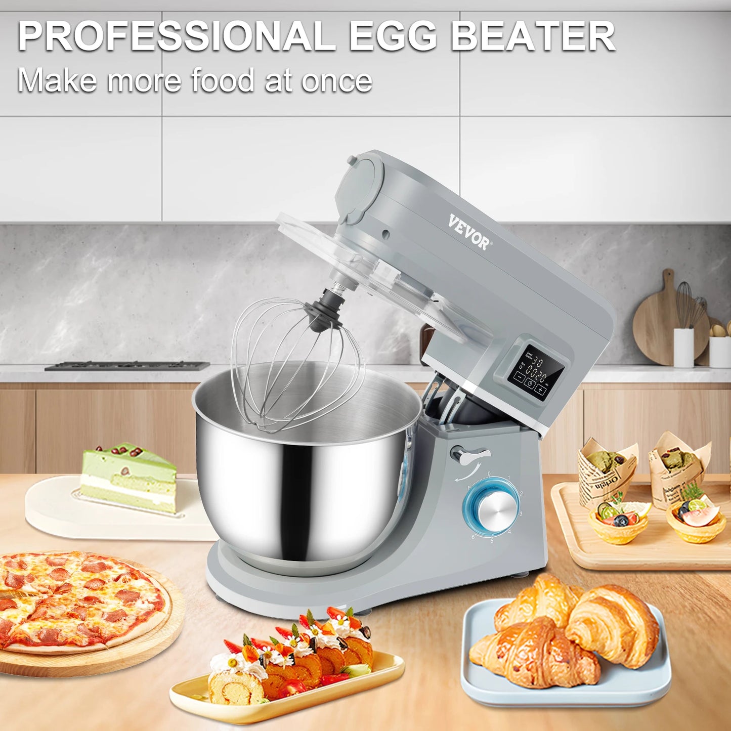 VEVOR Multifunction Stand Mixer With LCD Touch Panel
