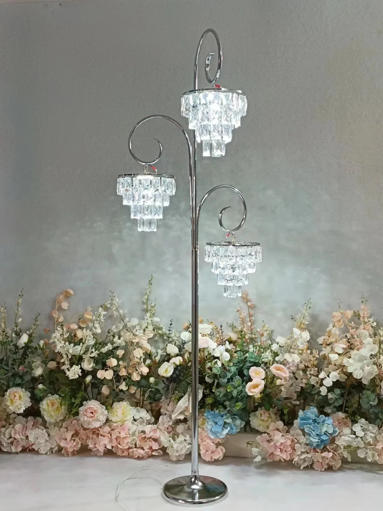 Crystal Floor Lamp Luxury Gold Led Wedding Decor Home