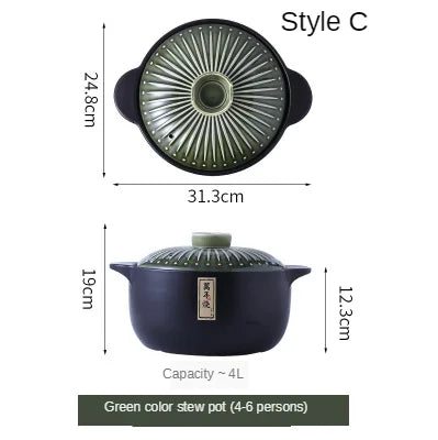 XINCHEN Ceramic Casserole Pot Round Japanese Style Cookware