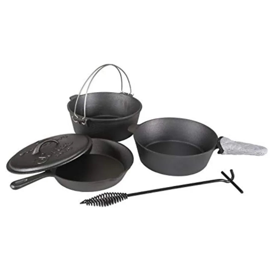 Stansport PreSeasoned Cast Iron Cook Set 6 Piece Kit